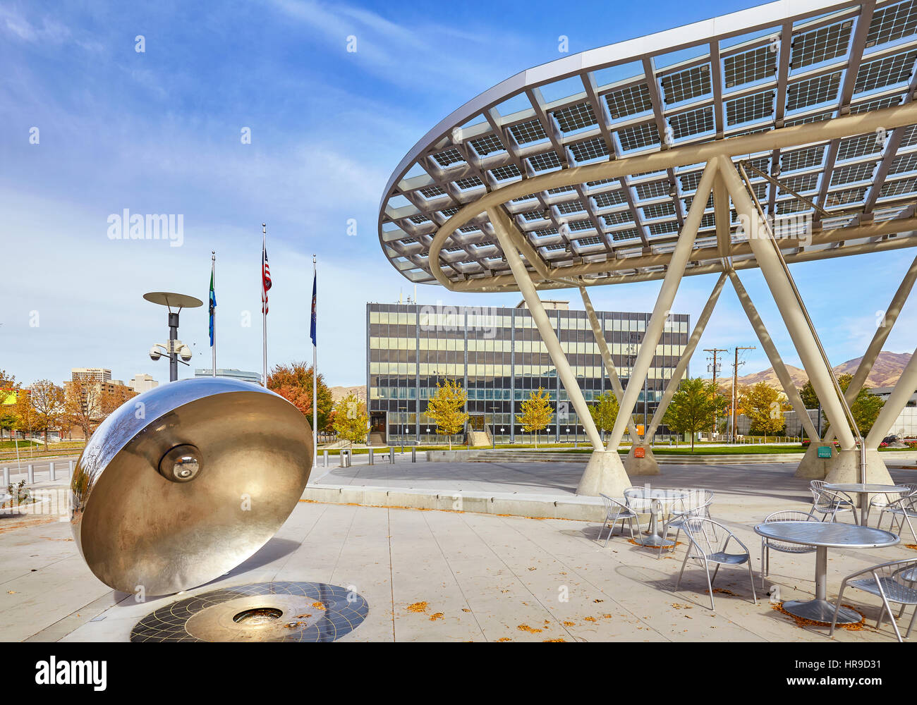 Salt Lake City, USA - October 23, 2016: Salt Lake City Public Safety Building. In addition to housing Police and Fire departments. Stock Photo