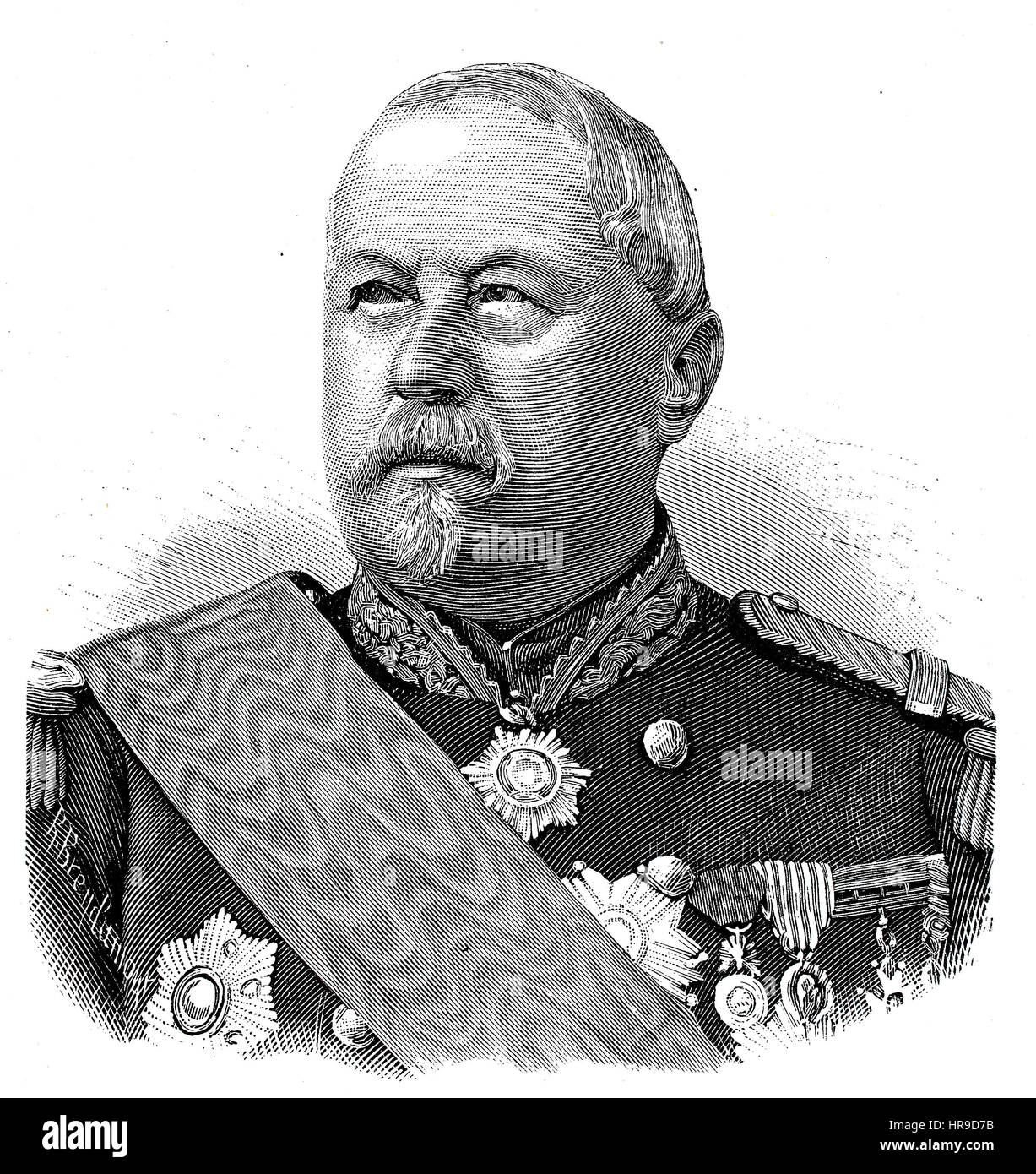 Joseph Vinoy, 1803 - 1880, Was a French general and senator, Situation from the time of The Franco-Prussian War or Franco-German War,  Deutsch-Franzoesischer Krieg, 1870-1871, Reproduction of an original woodcut from the year 1885, digital improved Stock Photo