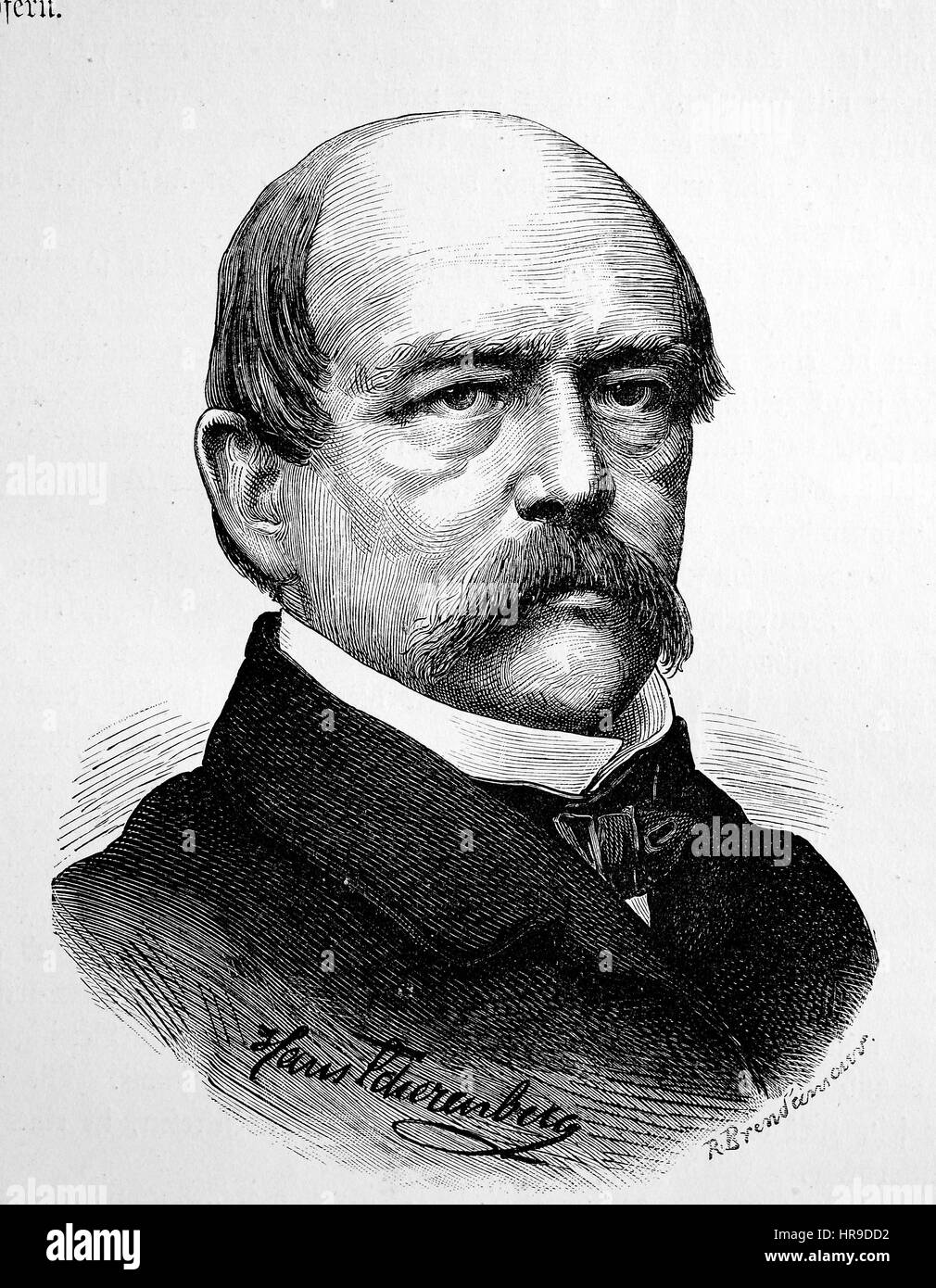 Otto Eduard Leopold, Prince of Bismarck, Duke of Lauenburg, 1815 - 1898, known as Otto von Bismarck, was a conservative Prussian statesman who dominated German and European affairs from the 1860s until 1890. In the 1860s, he engineered a series of wars that unified the German states, Situation from the time of The Franco-Prussian War or Franco-German War,  Deutsch-Franzoesischer Krieg, 1870-1871, Reproduction of an original woodcut from the year 1885, digital improved Stock Photo