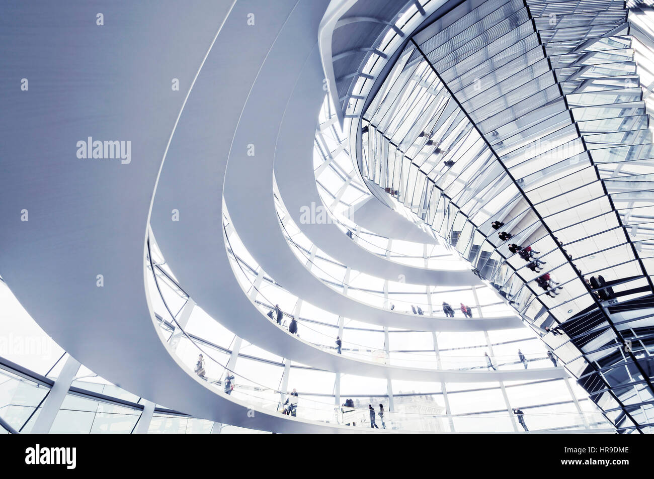 BERLIN, GERMANY - NOVEMBER 9 : View of Reichstag dome on NOVEMBER 9, 2009 in Berlin, Germany. The Reichstag dome is a glass dome constructed on top of Stock Photo