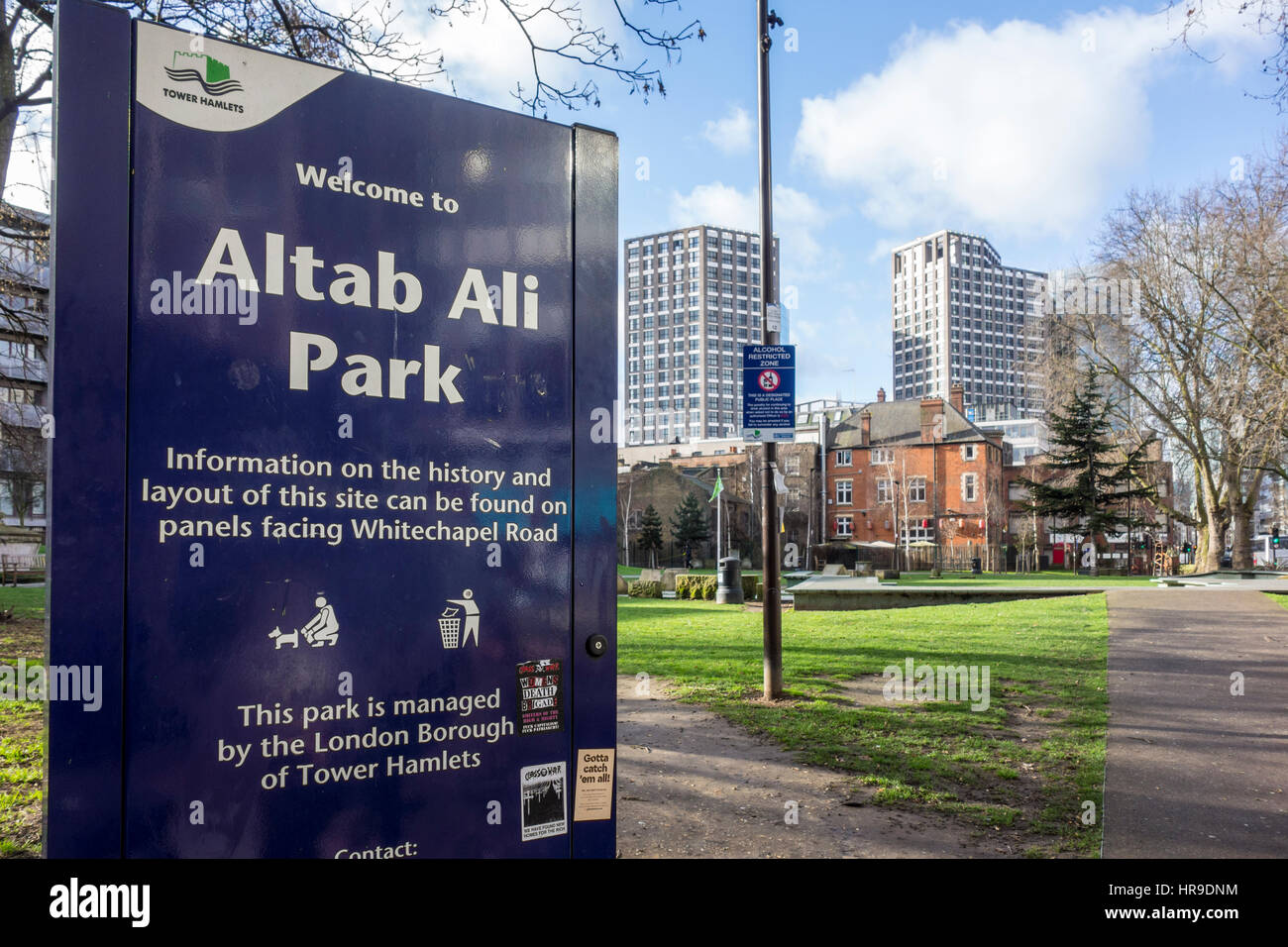 Altab Ali Park,  Formerly St. Mary's Park, East London, UK Stock Photo