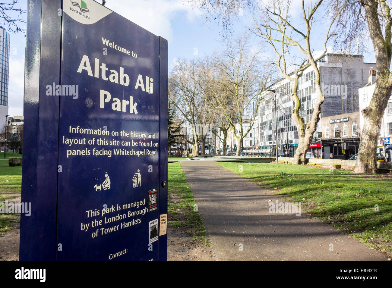 Altab Ali Park,  Formerly St. Mary's Park, East London, UK Stock Photo
