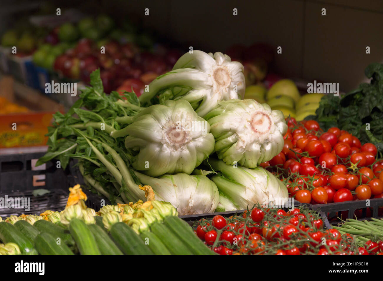 Fresh vegetables. Colorful vegetables background. Healthy vegetable studio photo. Assortment of fresh vegetables at market Stock Photo