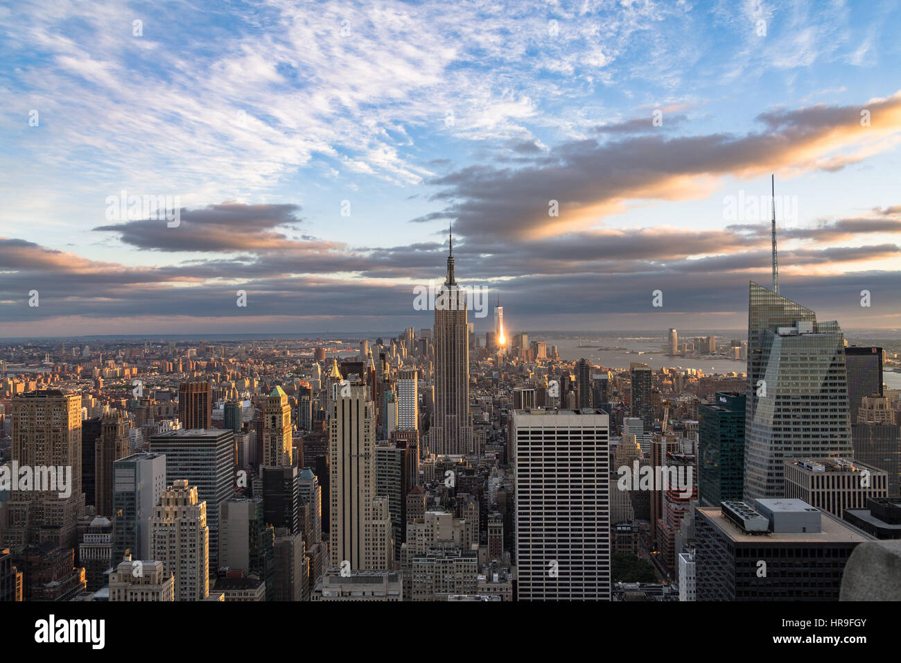 The Empire State Building and New York Skyline as seen fromt the Top of ...