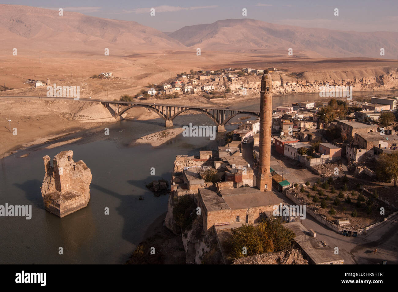 Turkish town of Hasankeyf on the banks of the Tigris River in southern