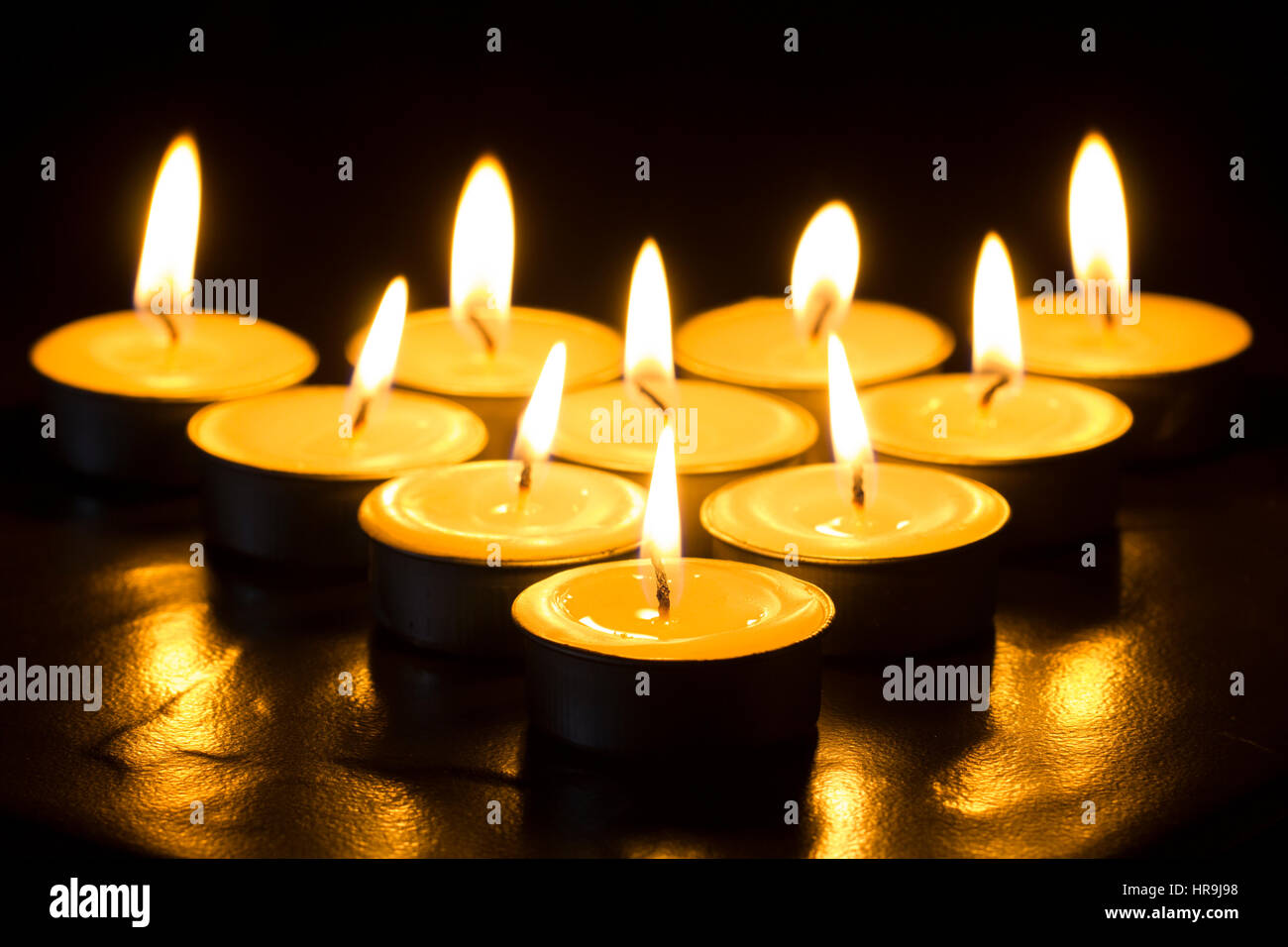 Candles In The Dark Stock Photo Alamy
