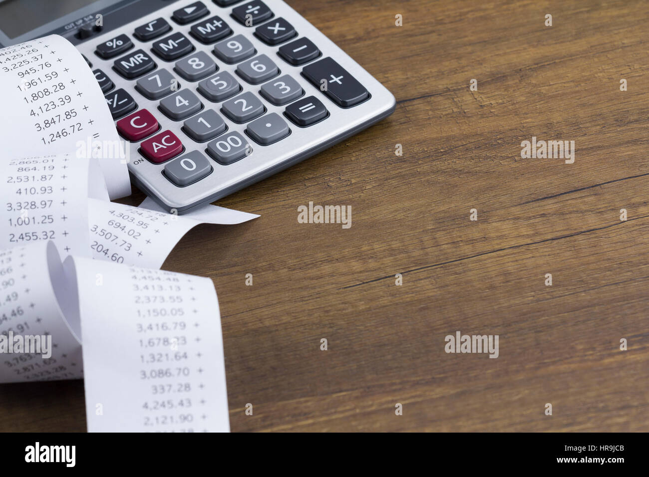 Calculator and Printed Paper Tape with Right Space Stock Photo Alamy
