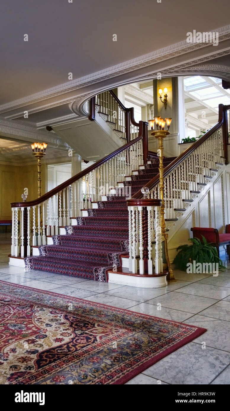 Interior Of A Beautiful Mansion With Stairway Stock Photo