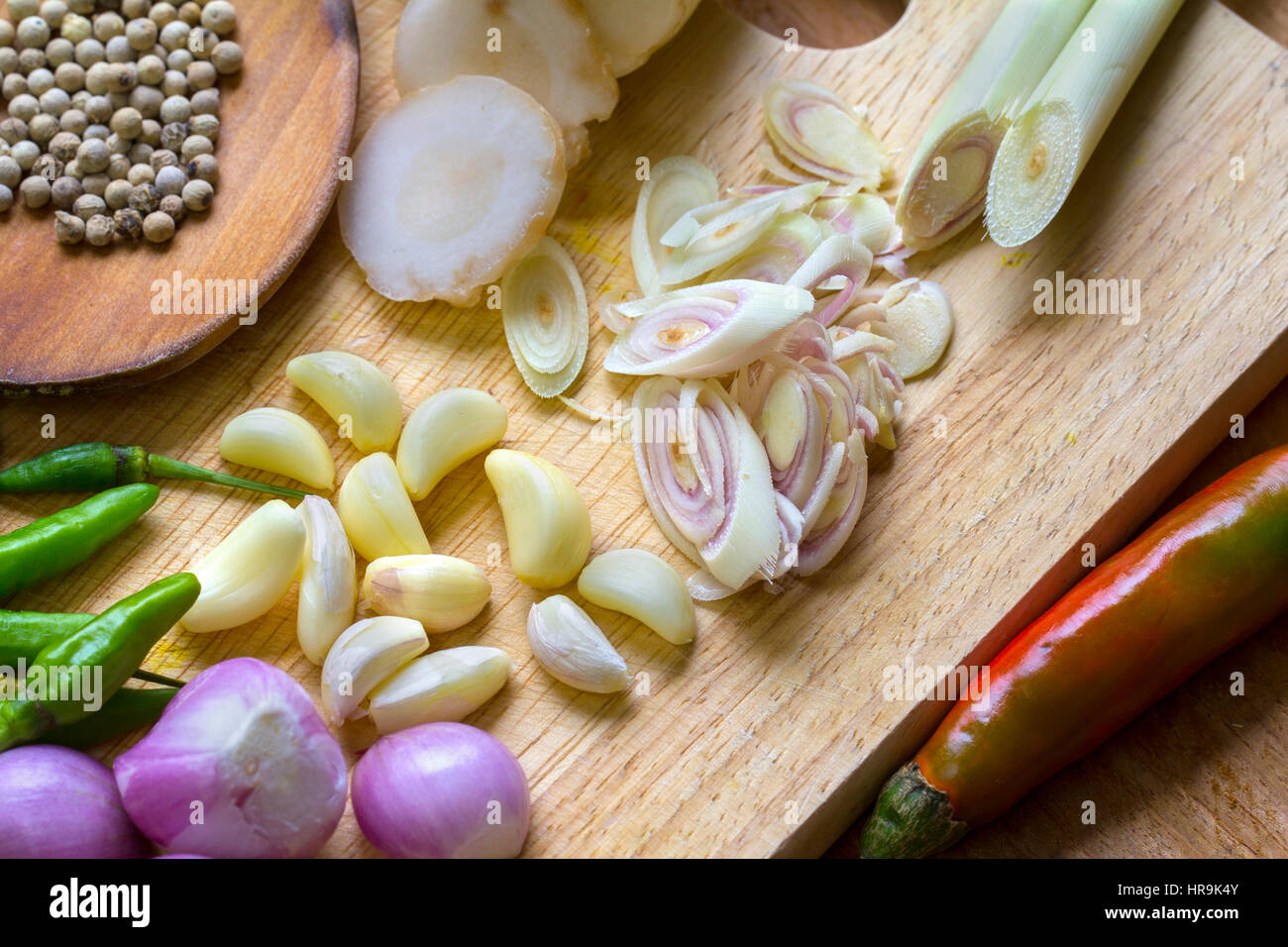 Herbs and Spices for curry paste in Thai Cooking Stock Photo Alamy