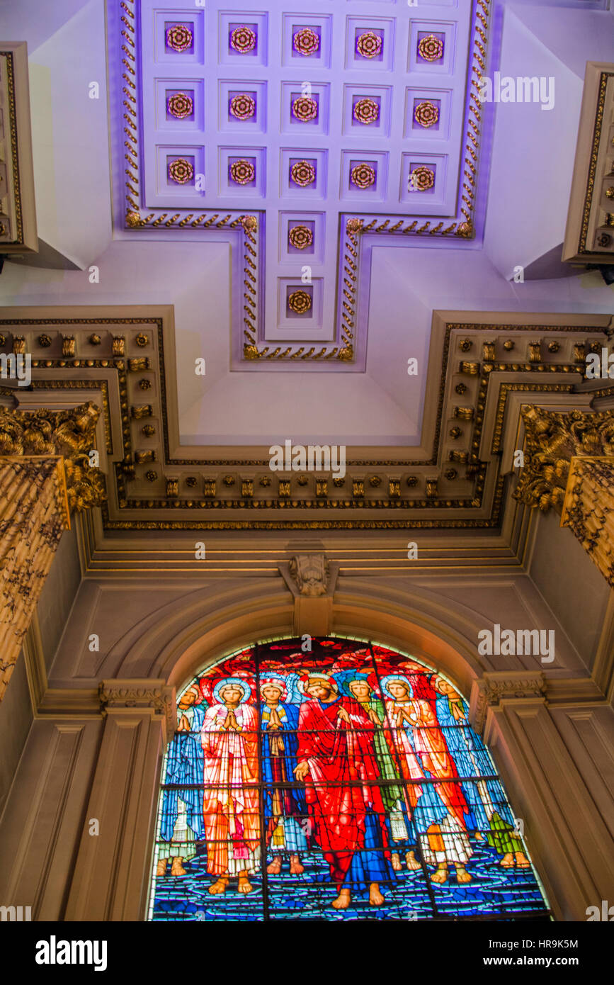Stained glass window inside St Philip's Cathedral, Birmingham Stock Photo Alamy