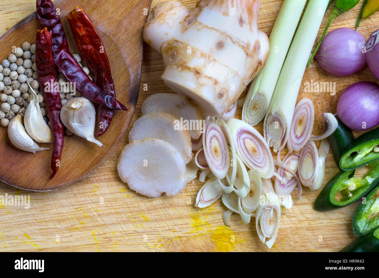 Herbs and Spices for curry paste in Thai Cooking Stock Photo Alamy