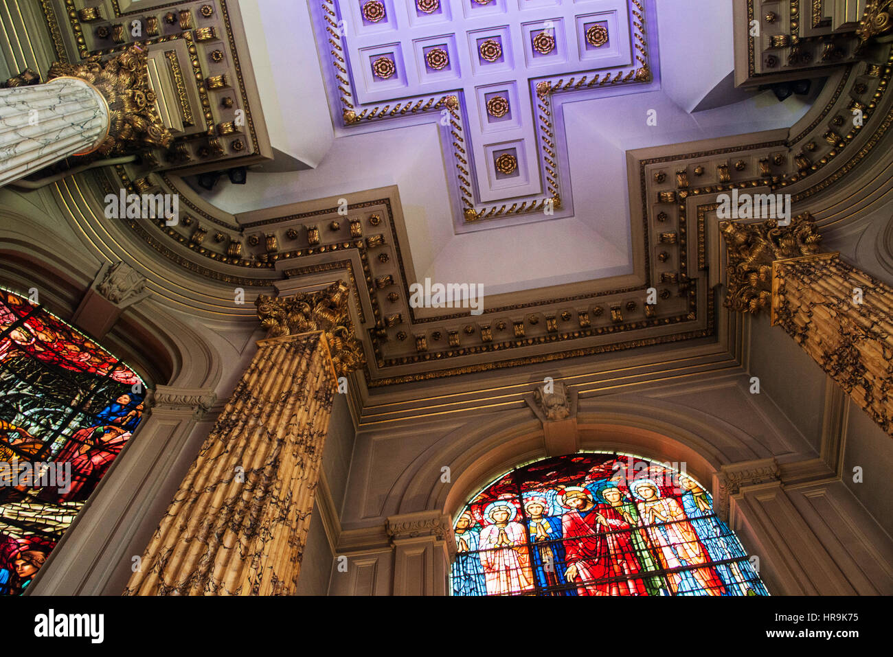 Stained glass window inside St Philip's Cathedral, Birmingham Stock Photo Alamy
