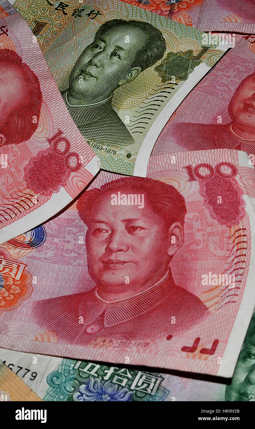 Yuan notes  21/05/2014 Stock Photo