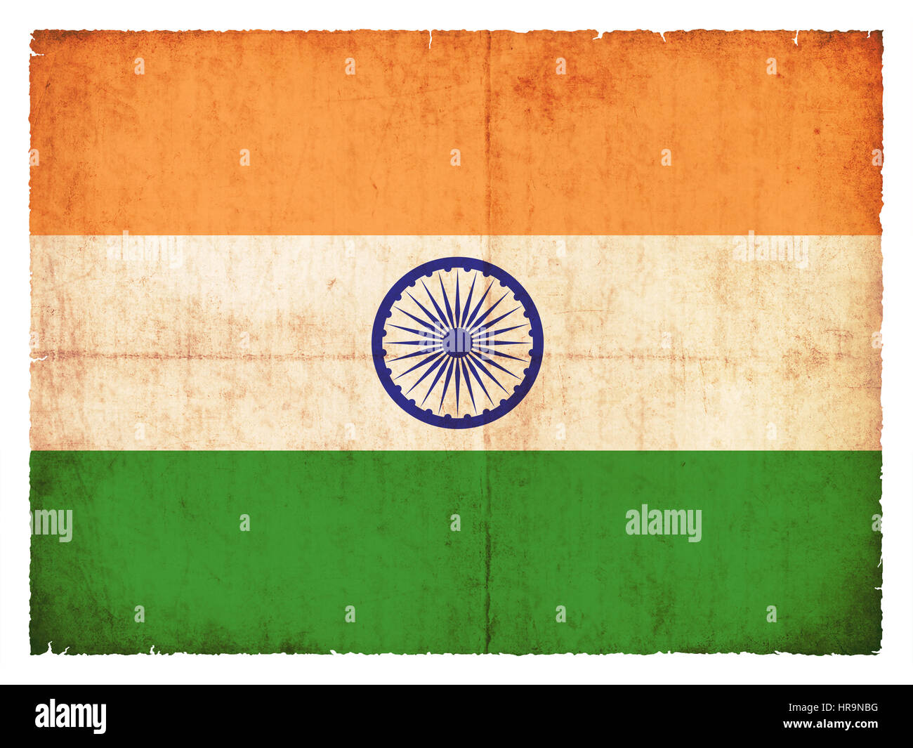 National Flag of India created in grunge style Stock Photo