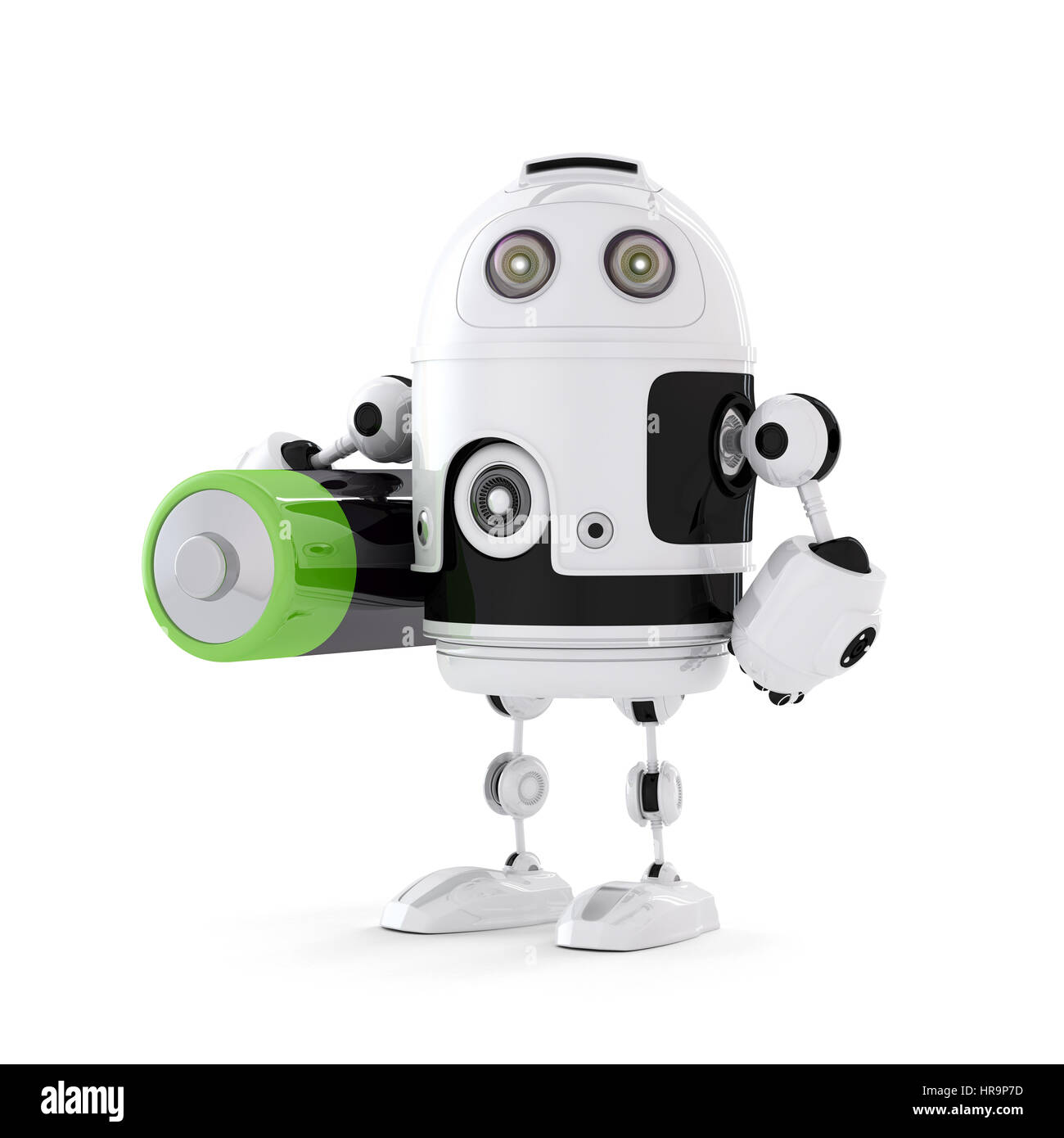 Robot with battery. Technology concept Stock Photo Alamy