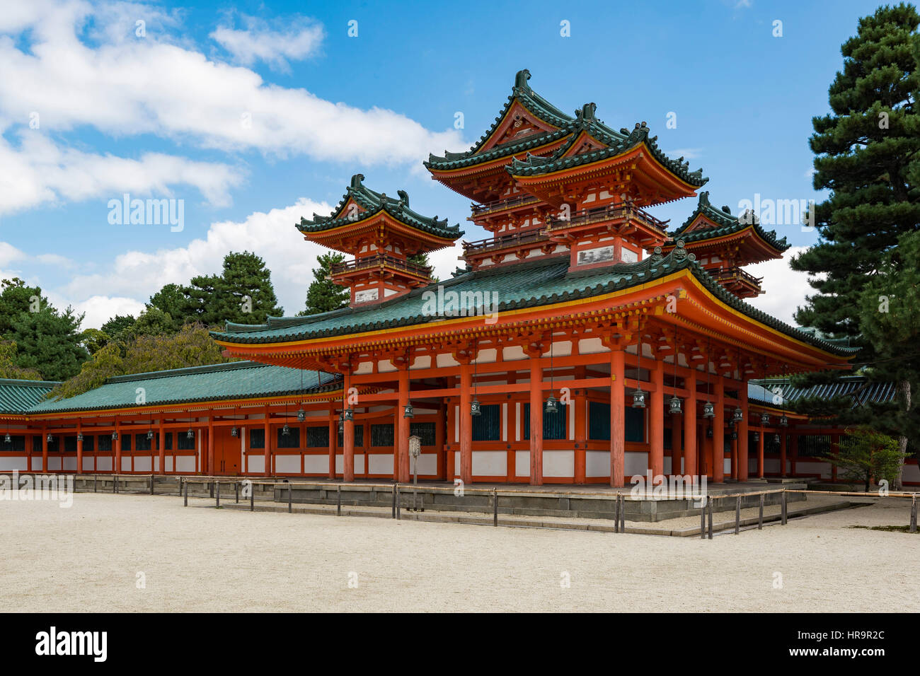The Heian Shrine is a Shinto shrine located in Sakyo-ku, Kyoto, Japan. Stock Photo