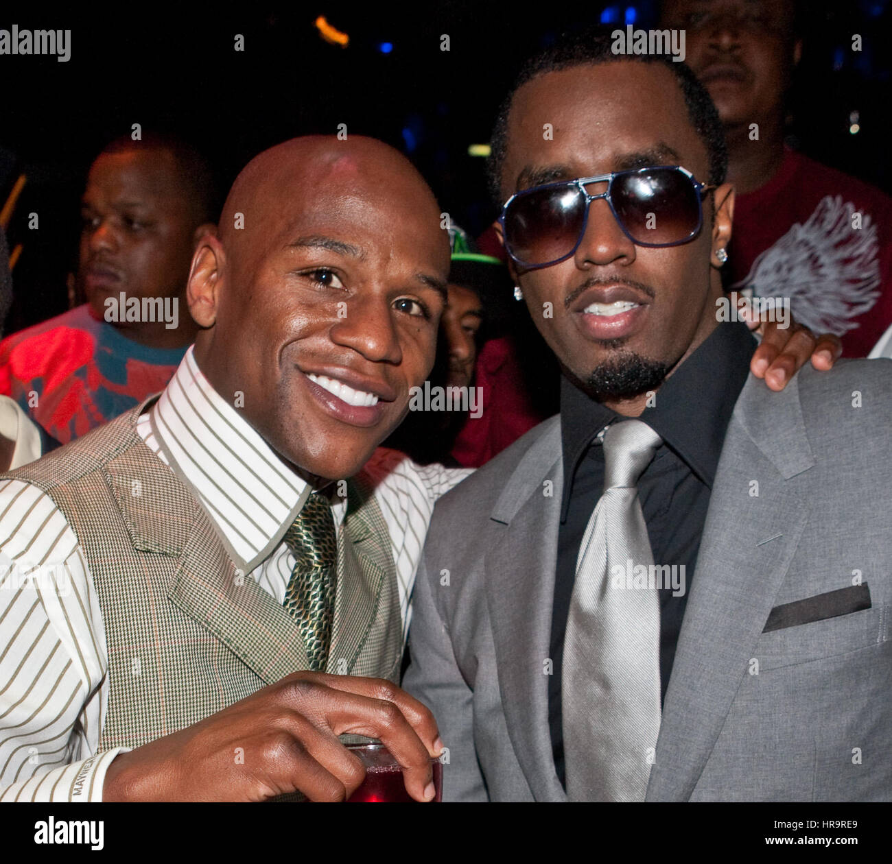 Floyd Mayweather Jr and P Diddy (Sean Combs) pictured at Floyd