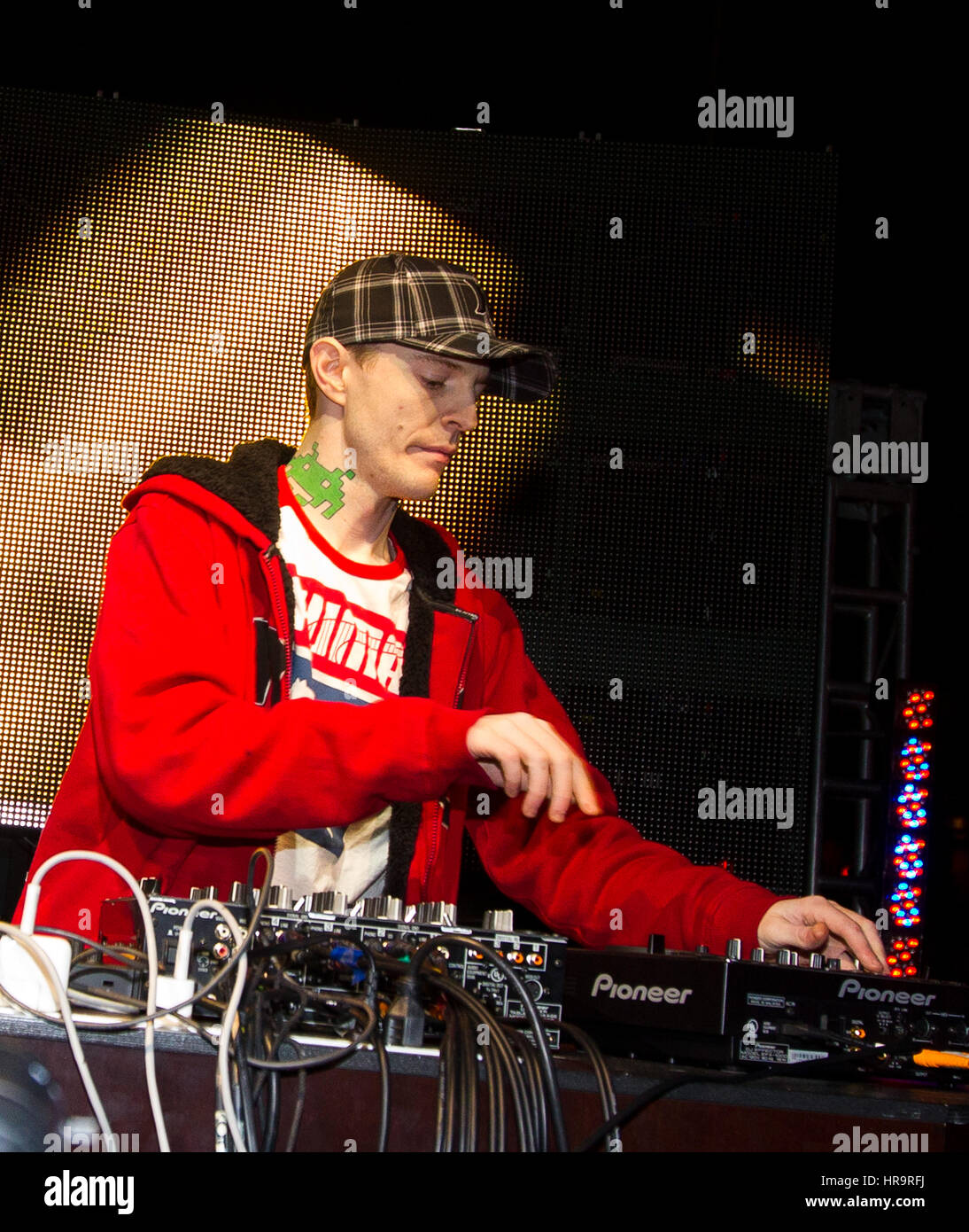 Deadmau5 pictured as XS Nightclub Celebrates Its Second Anniversary with a Special Performance by Deadmau5 at XS Nightclub at Encore at Wynn Las Vegas in Las Vegas, NV on February 21, 2011. Stock Photo