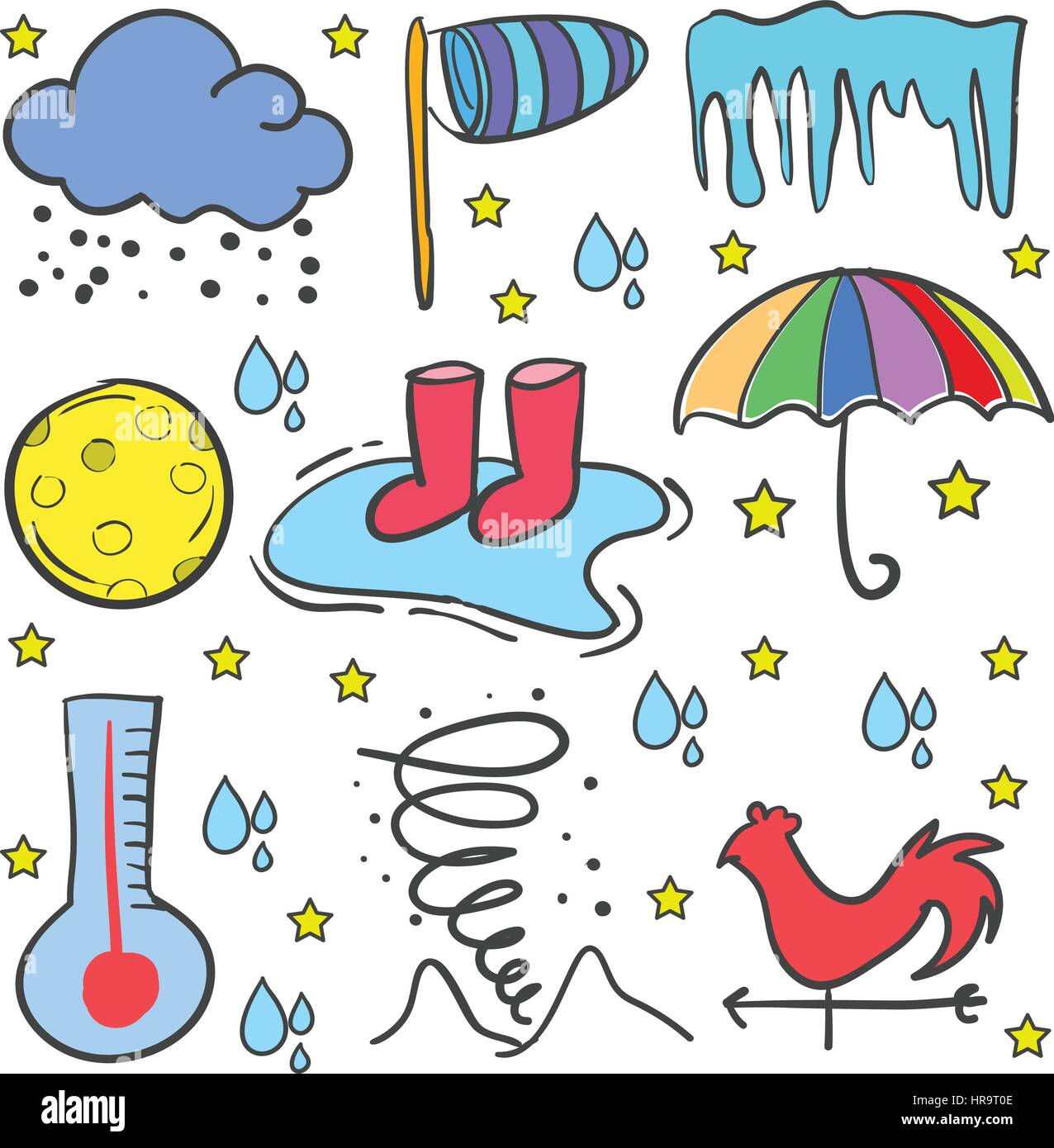 Doodle of weather set style Stock Vector Image & Art - Alamy