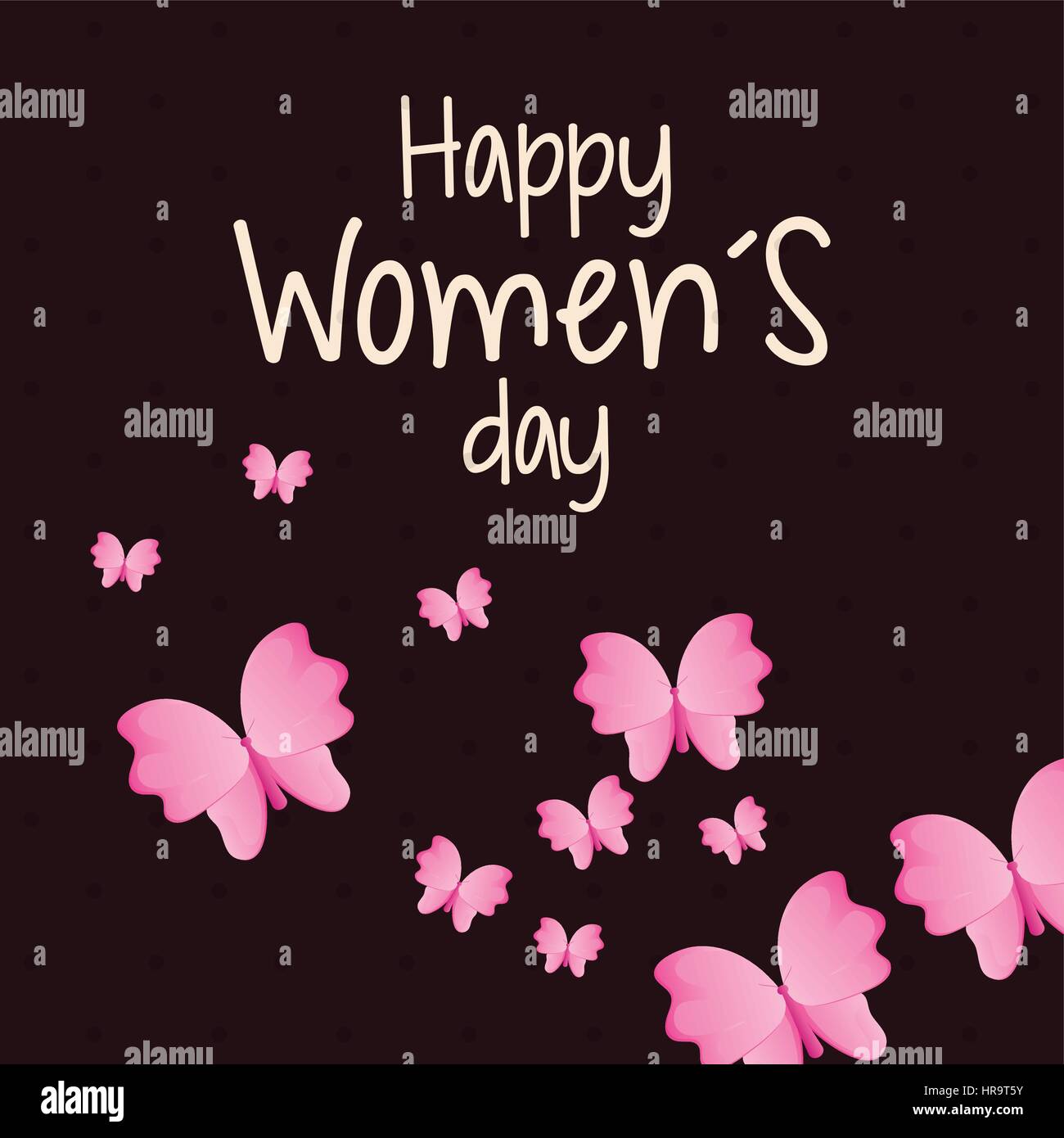 happy womens day card butterfly Stock Vector Image & Art - Alamy