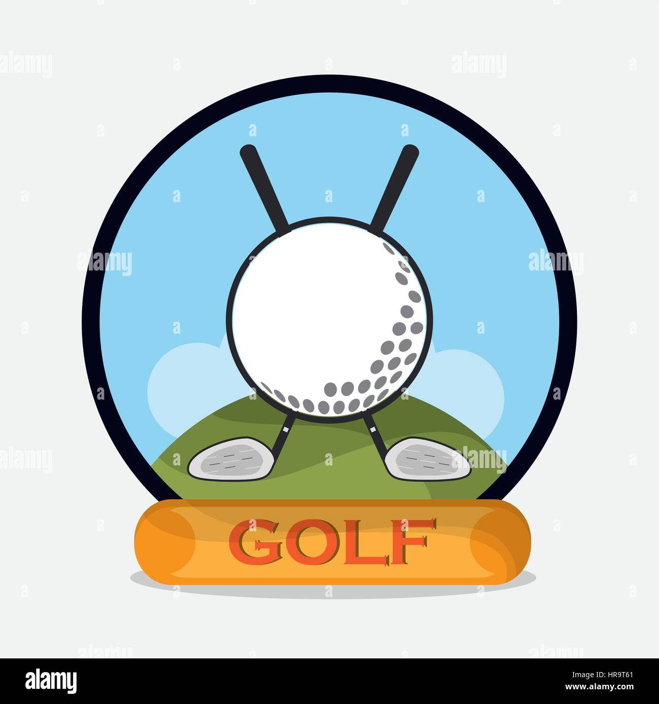 golf ball clubs emblem Stock Vector Image & Art Alamy
