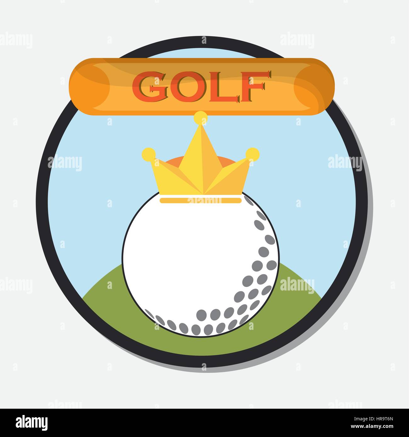 golf ball with golden crown emblem Stock Vector Image & Art - Alamy