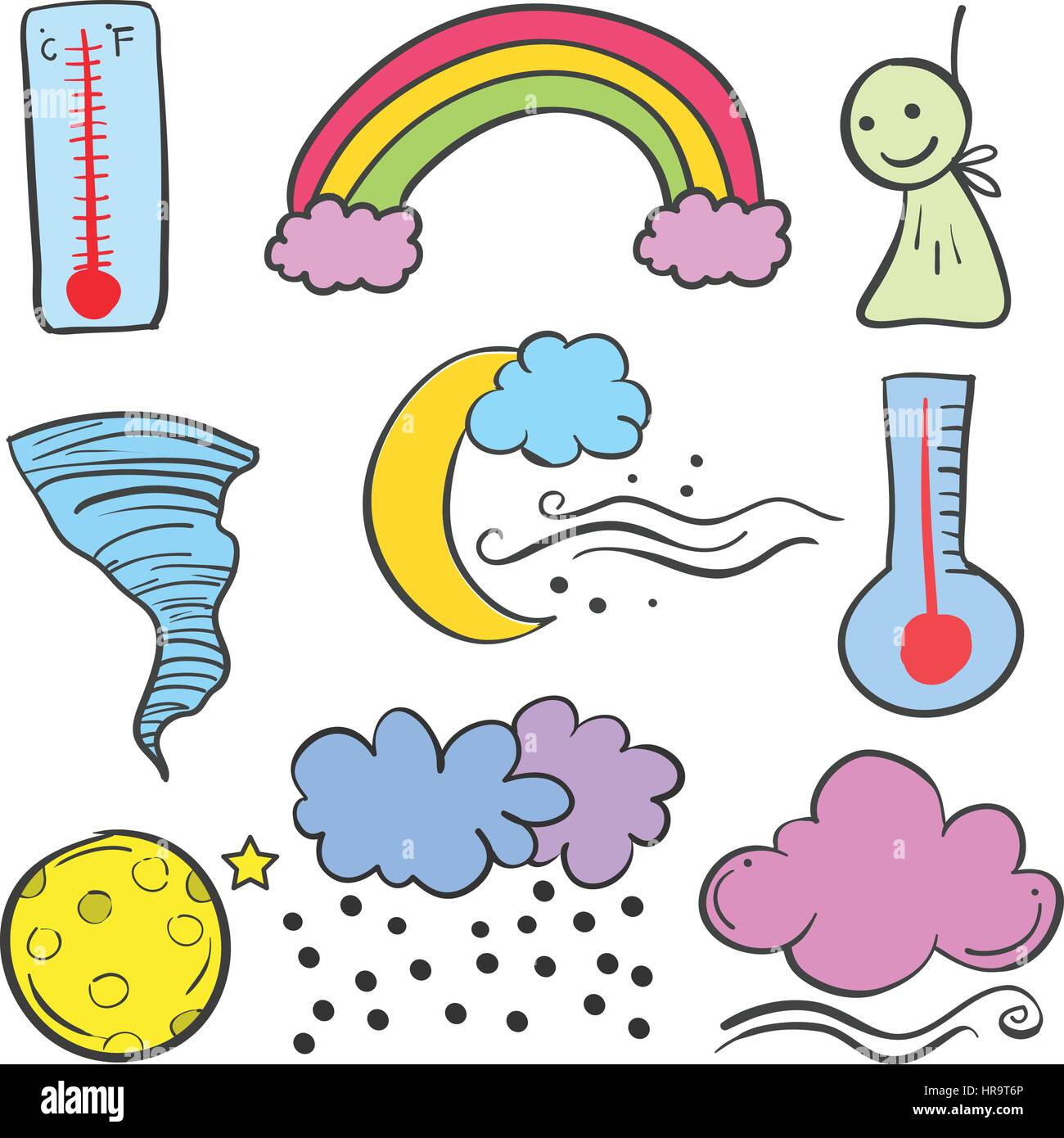 Doodle of weather set element Stock Vector Image & Art - Alamy