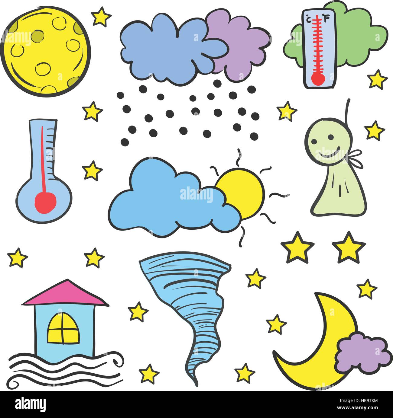 Doodle of weather style design vector Stock Vector Image & Art - Alamy