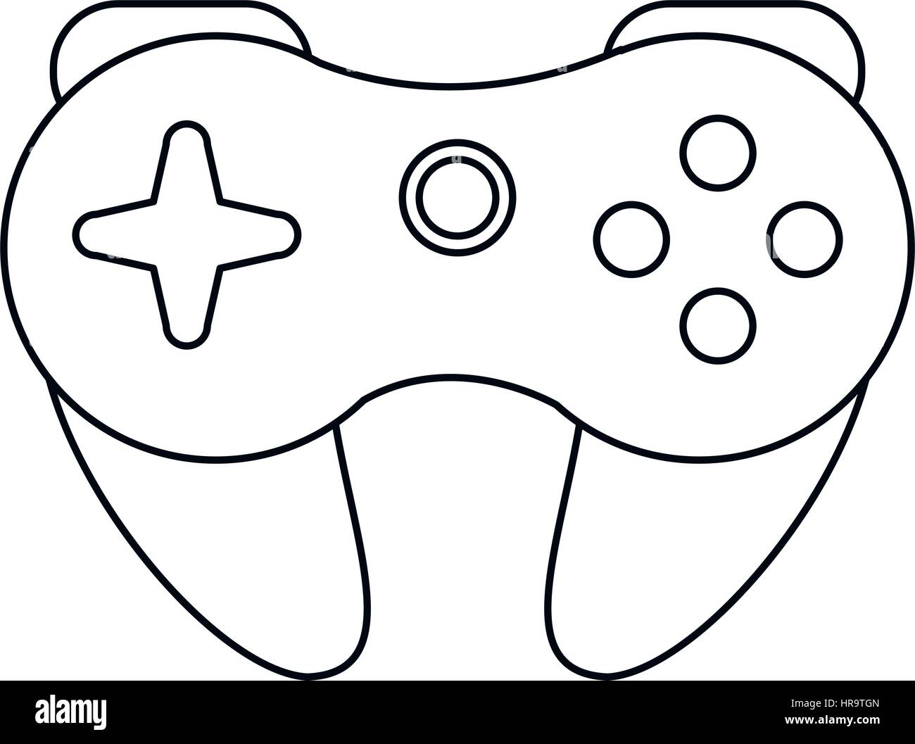 gamepad control console thin line Stock Vector Image & Art - Alamy