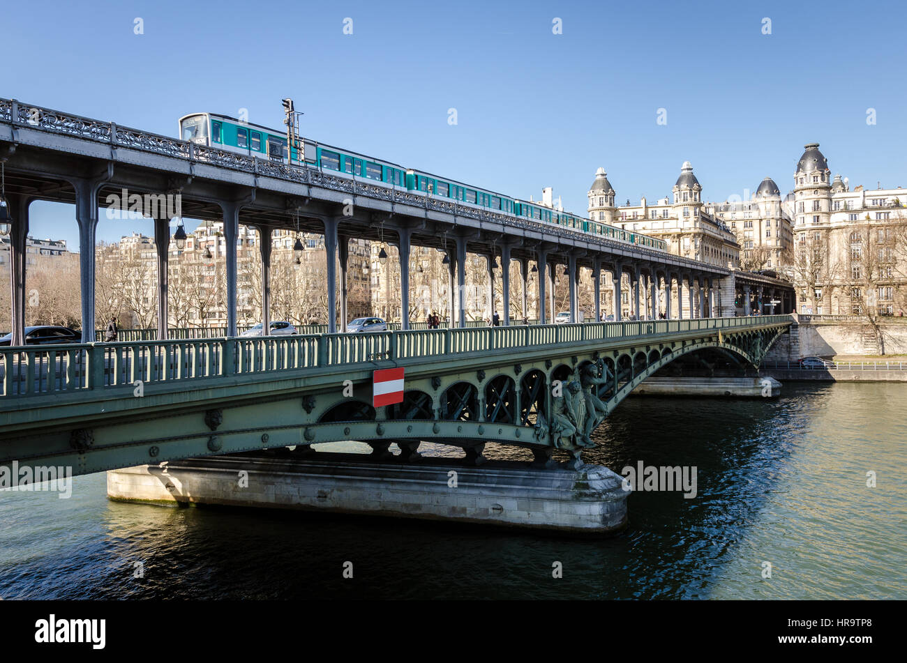 Paris Pont de Bir-Hakeim Stock Photo
