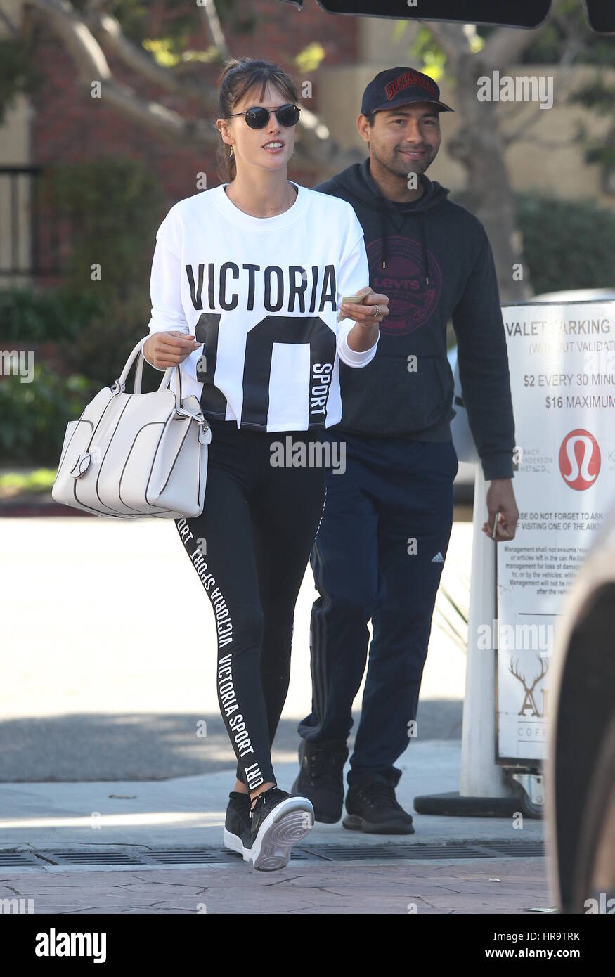 Alessandra Ambrosio heads to Tracy Anderson's gym in Brentwood, wearing