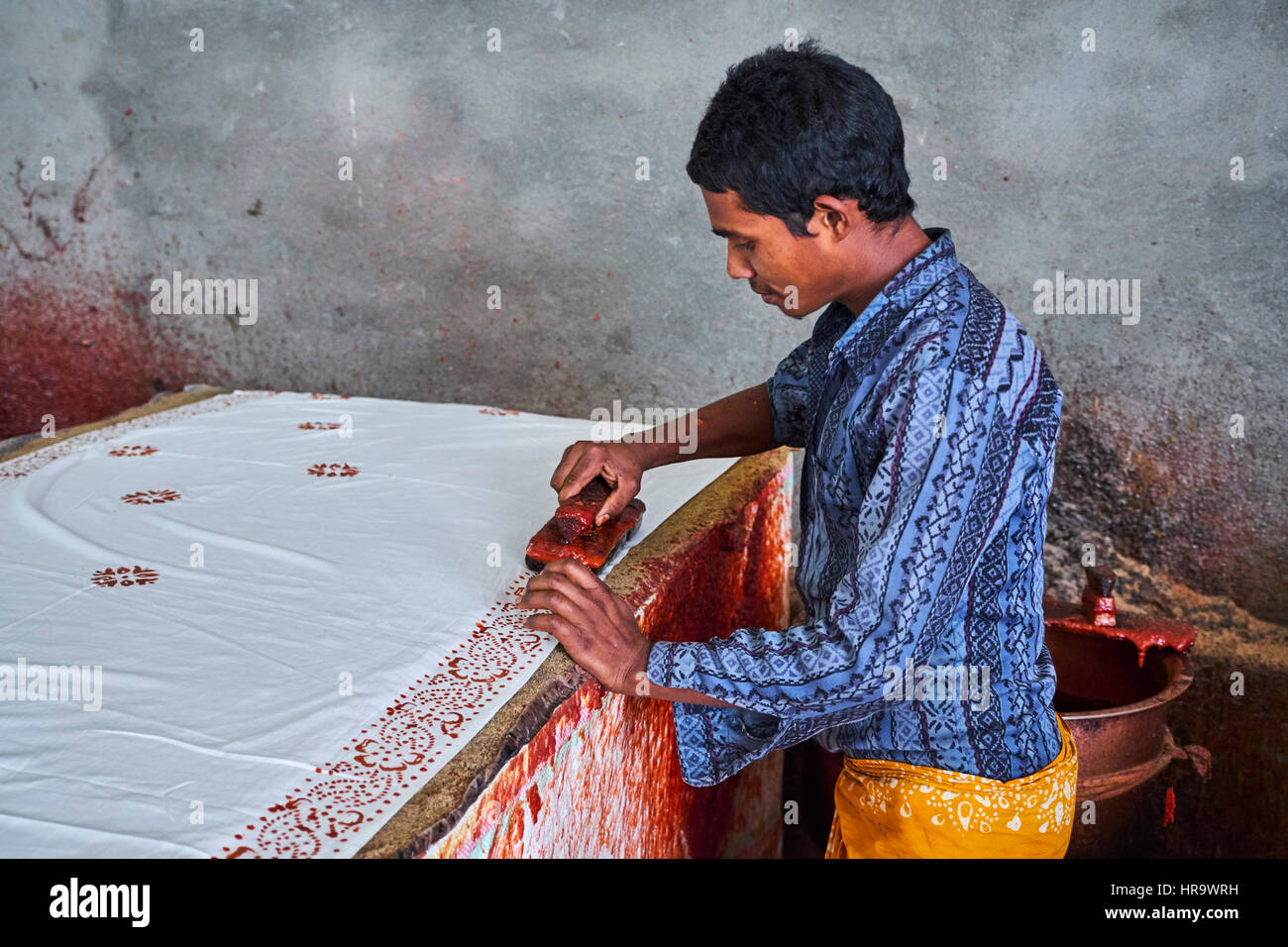 India, Rajasthan, Balotra, block printing textile Stock Photo Alamy