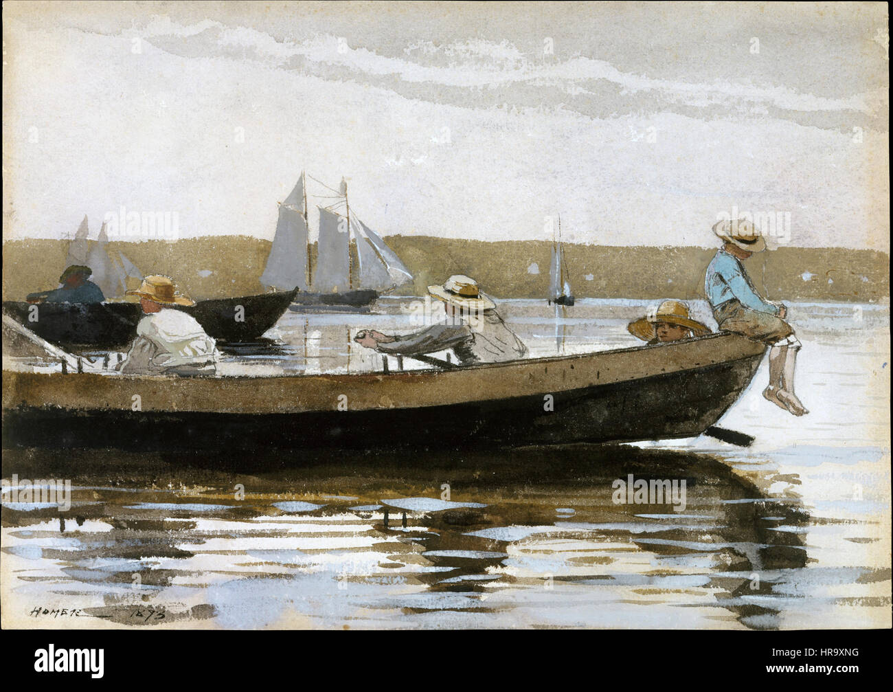 Boys in a Dory by Winslow Homer Stock Photo