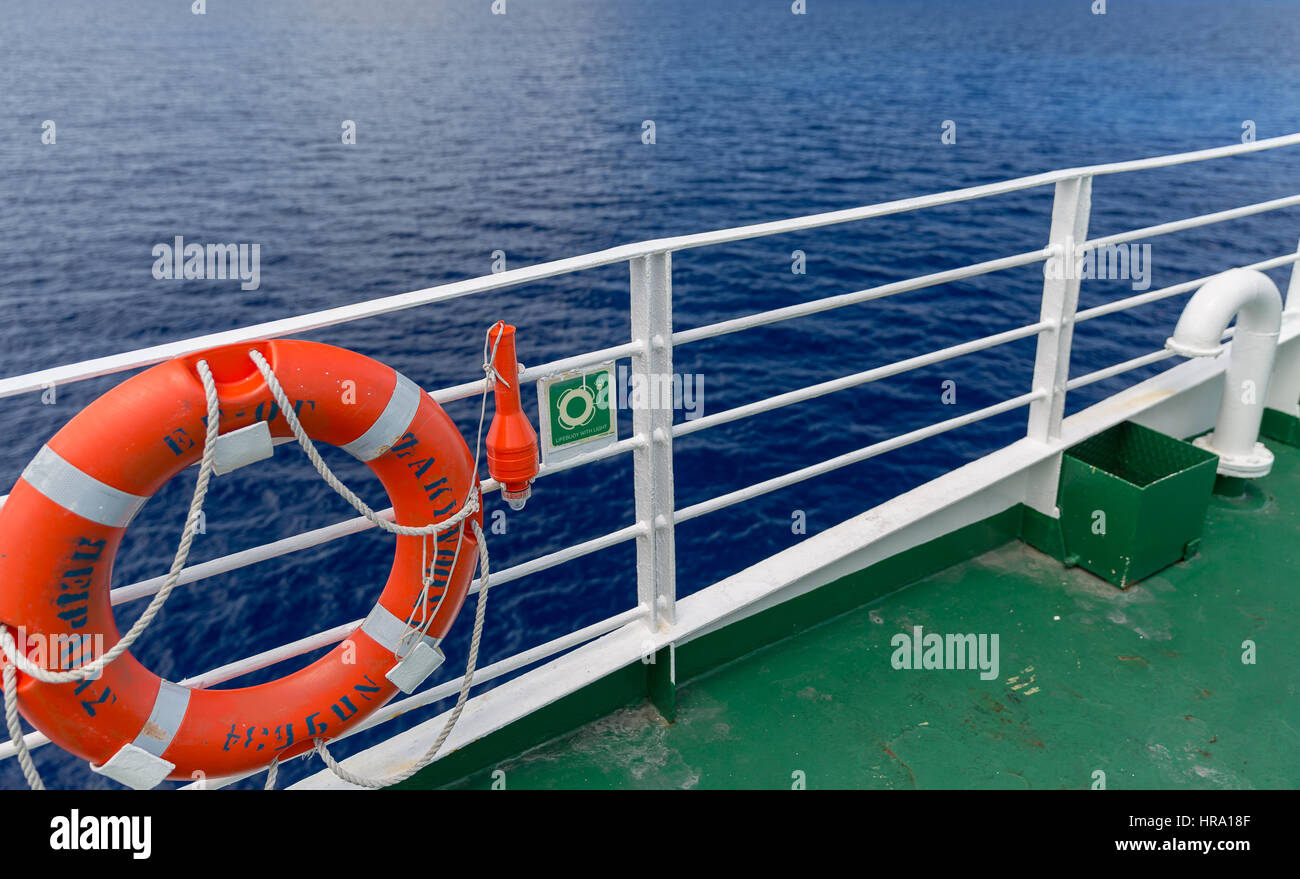 Rescue equipment on the ship Stock Photo - Alamy