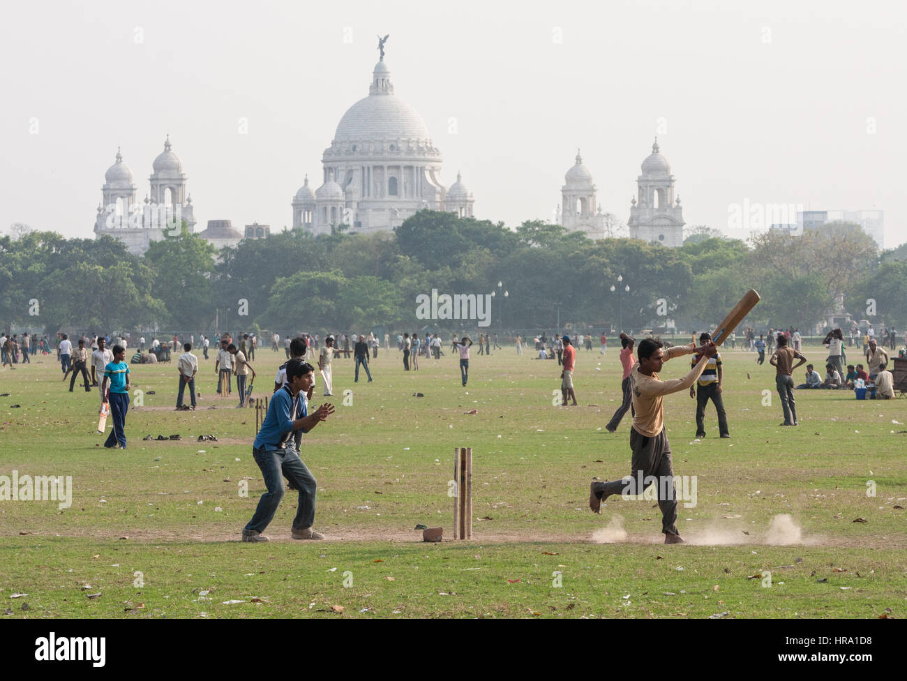 Cricket game national on playing popular sport bengal calcutta grass