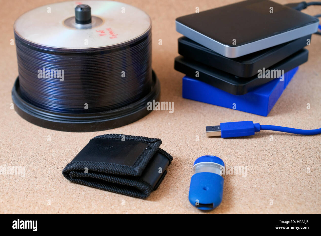 Digital data backup devices external USB hard drives, memory stick