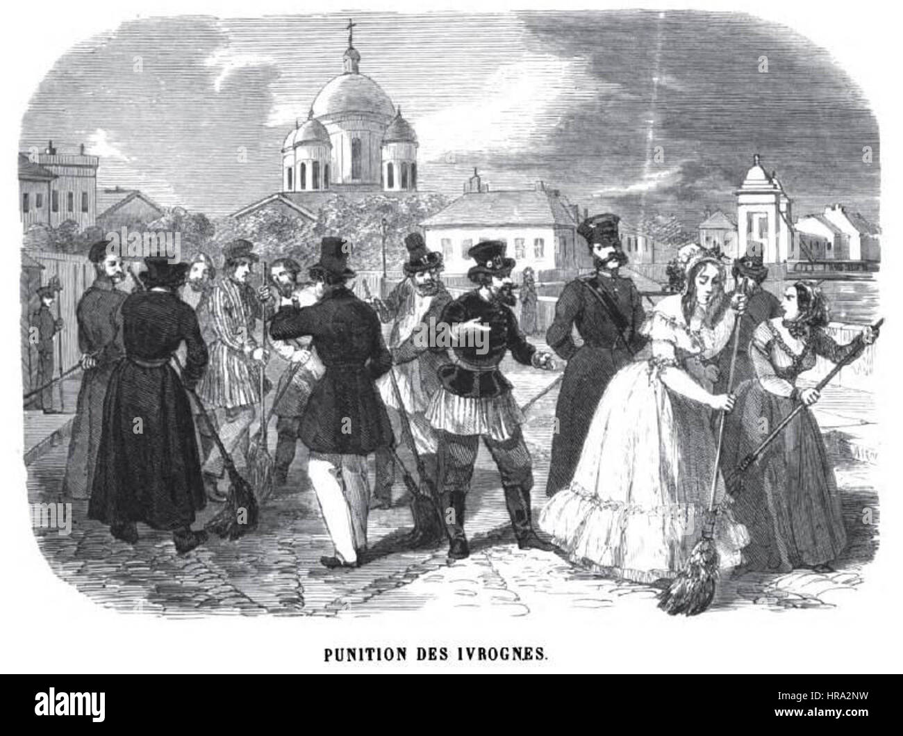 Punishment for drunks (Geoffroy, 1845) Stock Photo