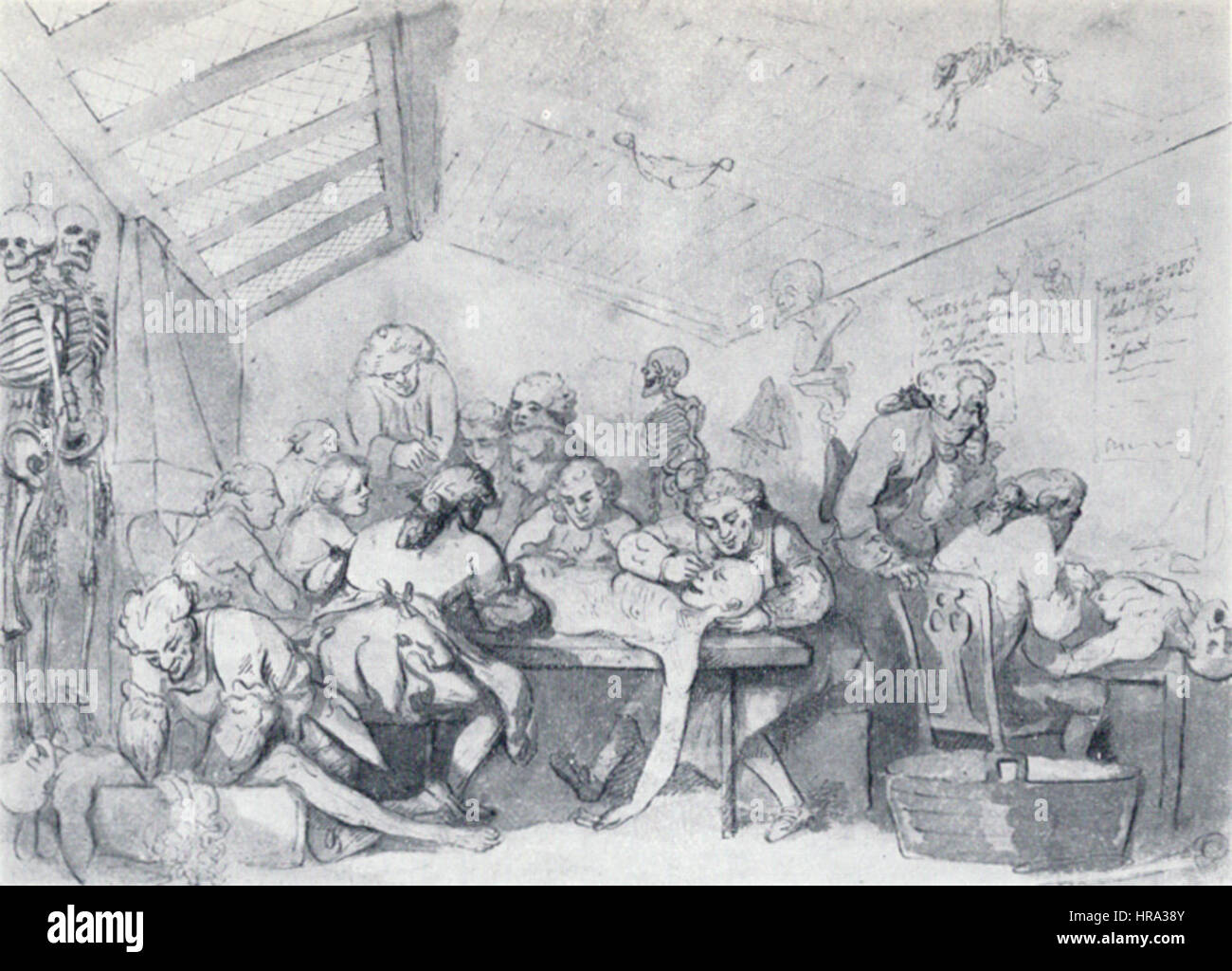 Rowlandson Hunter's dissection room Stock Photo Alamy
