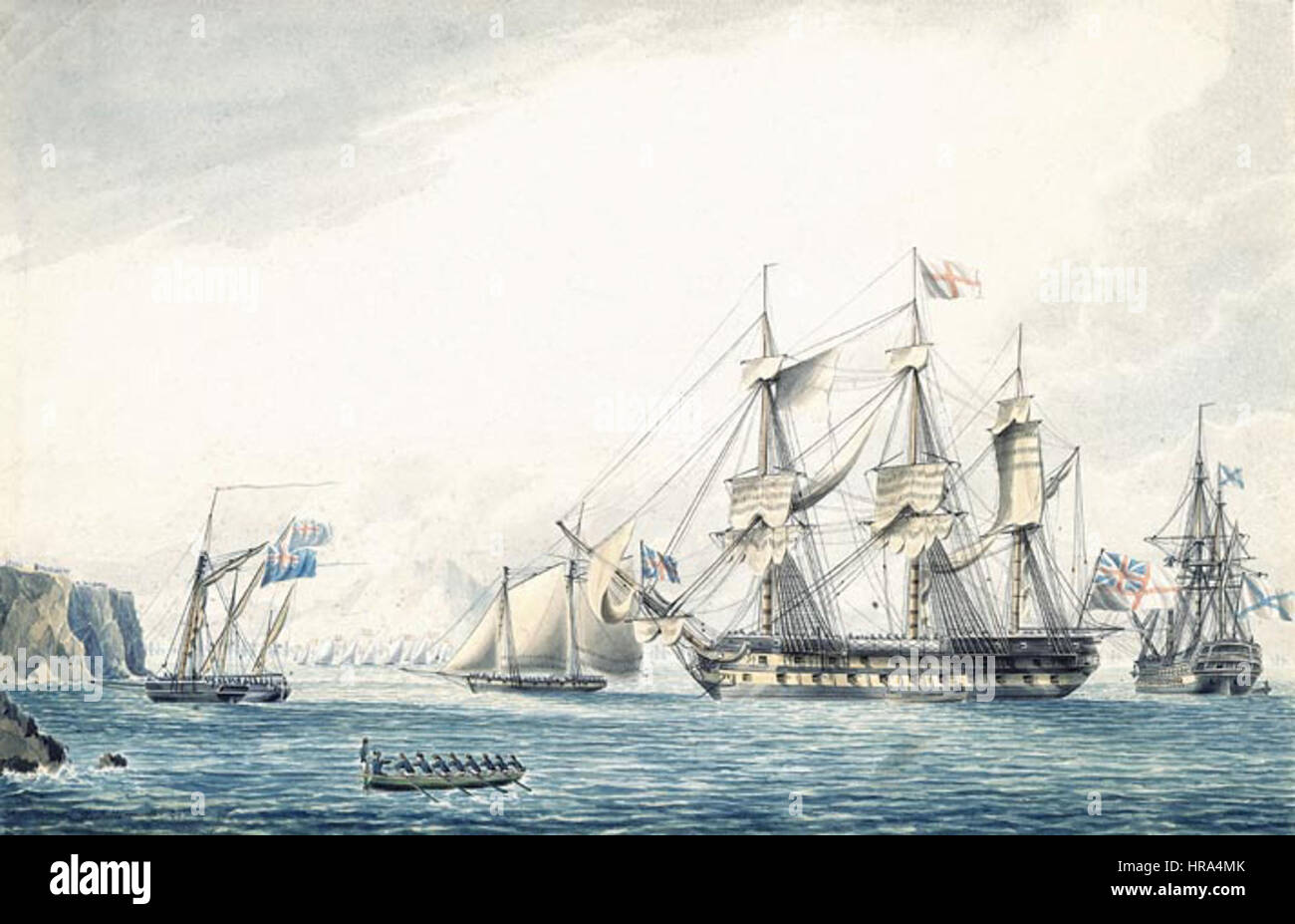 Ship Argo with russian ship 1799, Gibraltar Stock Photo