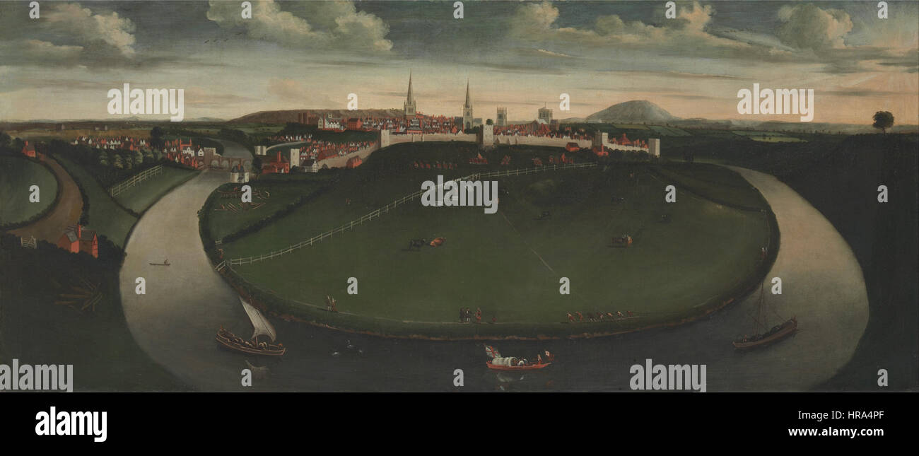 Shrewsbury and the River Severn - Google Art Project Stock Photo