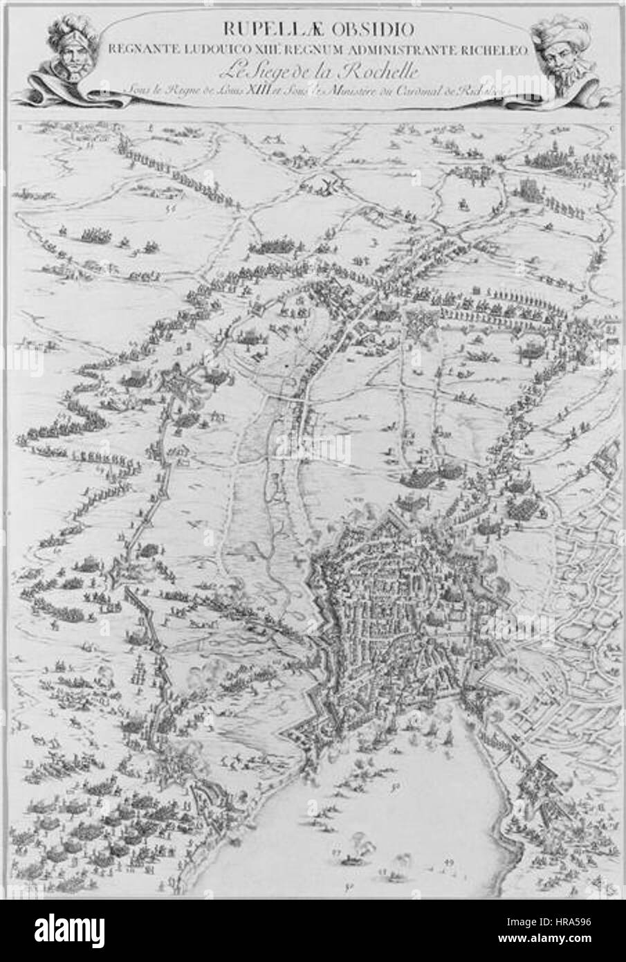 Siege de la Rochelle par louis XIII et Richelieu du 10 aout 1627 au 28 octobre 1628 planche 5 Jacques Callot 1592 1635 Stock Photo
