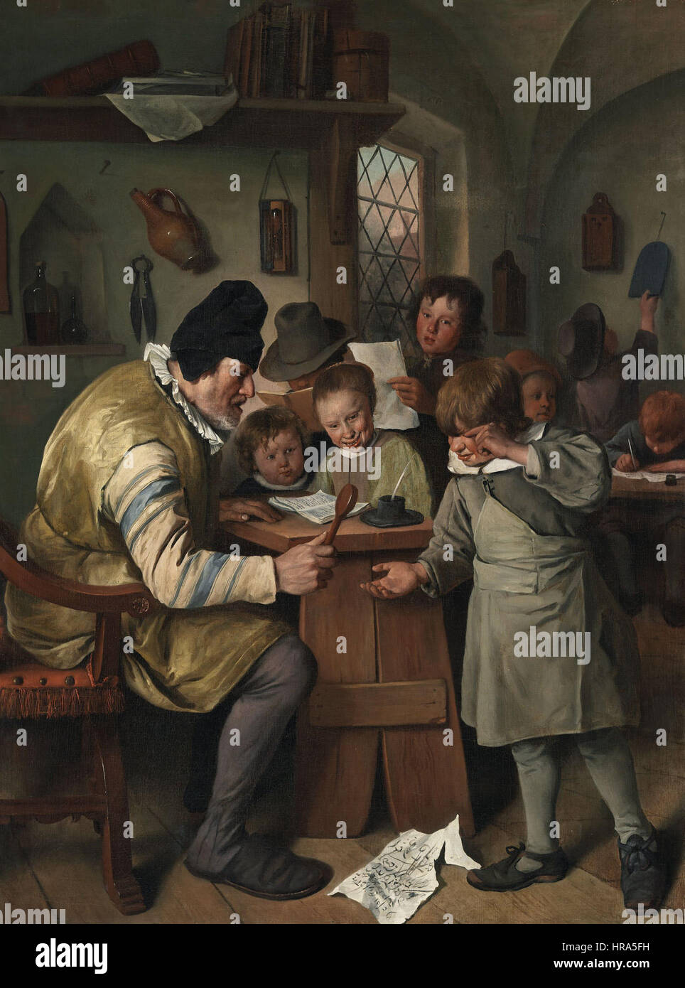Jan Steen - The Village School (National Gallery of Ireland) Stock Photo
