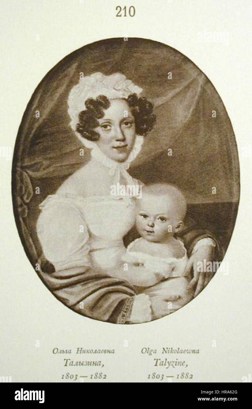 RusPortraits v5-210 Olga Nikolaevna Talyzina, 1803-1882 Stock Photo