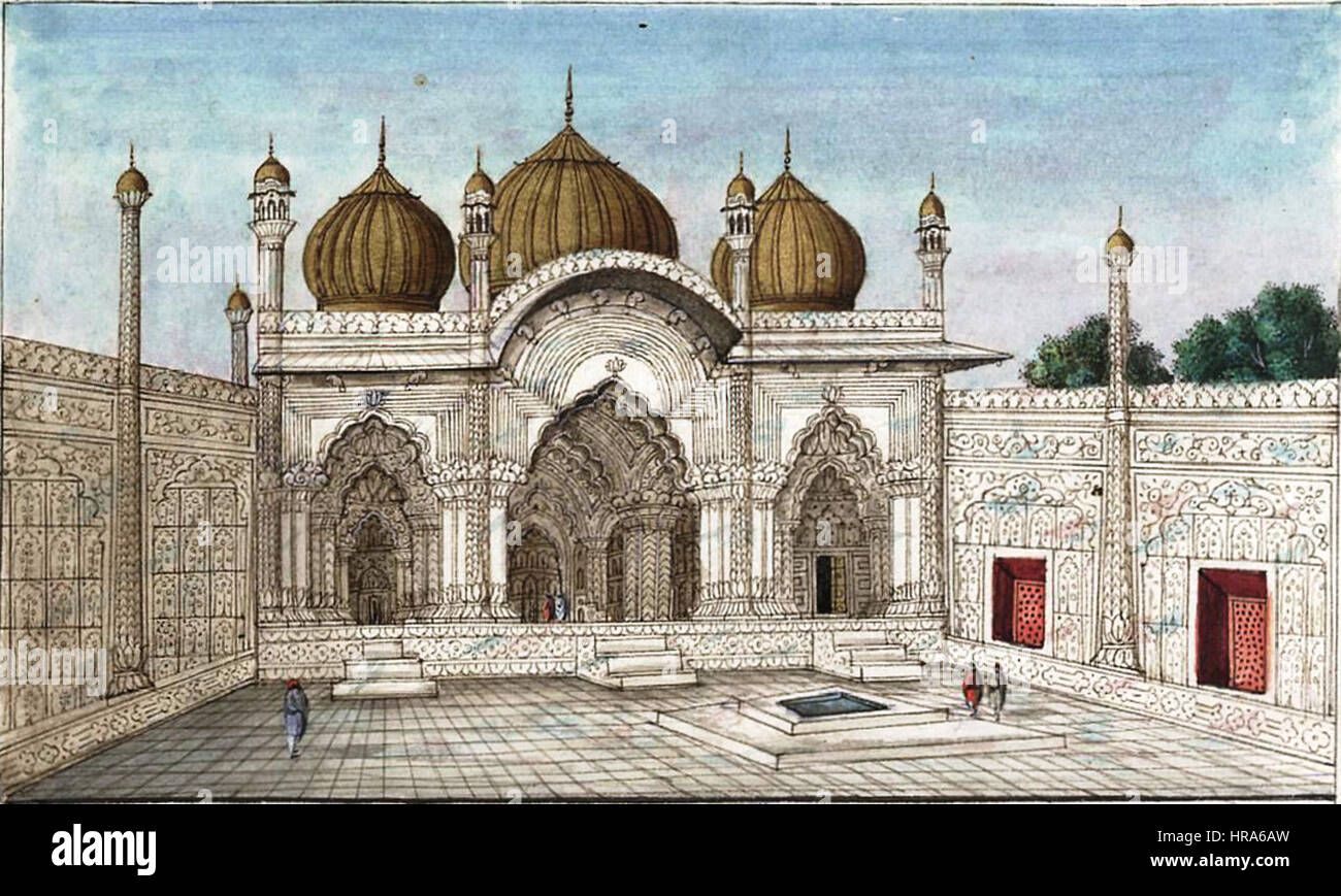 Reminiscences of Imperial Delhi Moti Masjid within the Palace Stock Photo