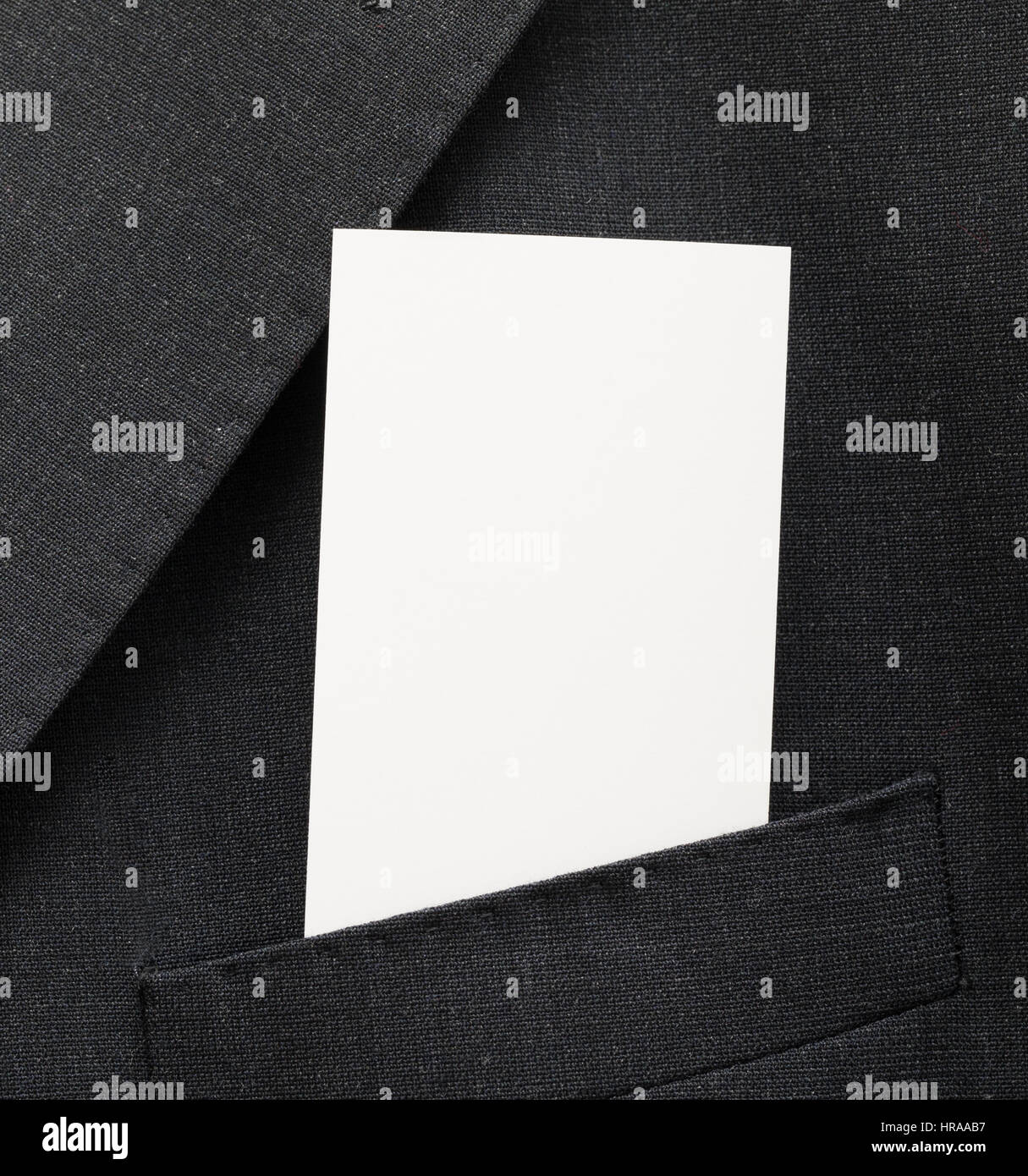 Blank business card in a suit pocket Stock Photo Alamy