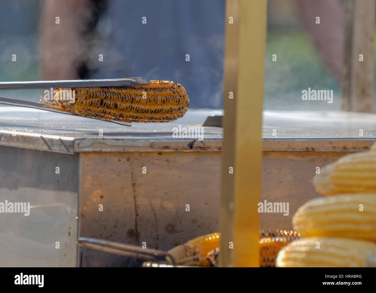 SELLING SWEETCORN FROM TROLLEY Sultanahmet Square Istanbul Turkey Stock Photo