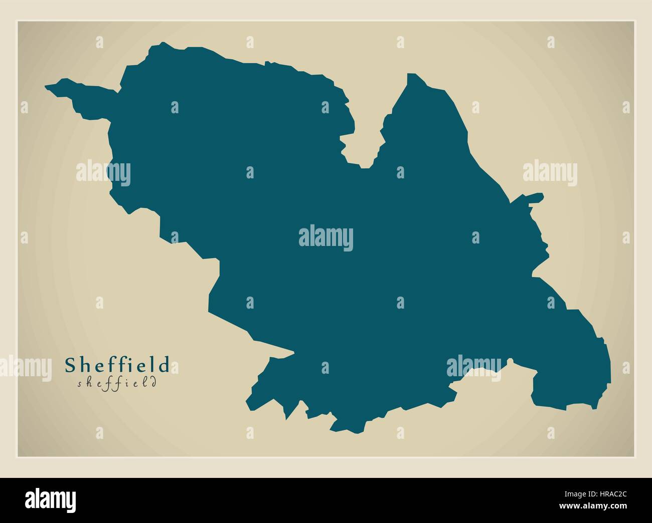 Modern City Map - Sheffield England illustration Stock Vector