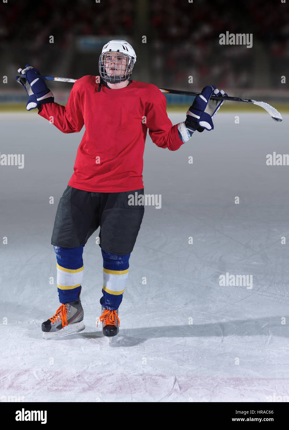 young ice hockey player portrait on a match Stock Photo Alamy