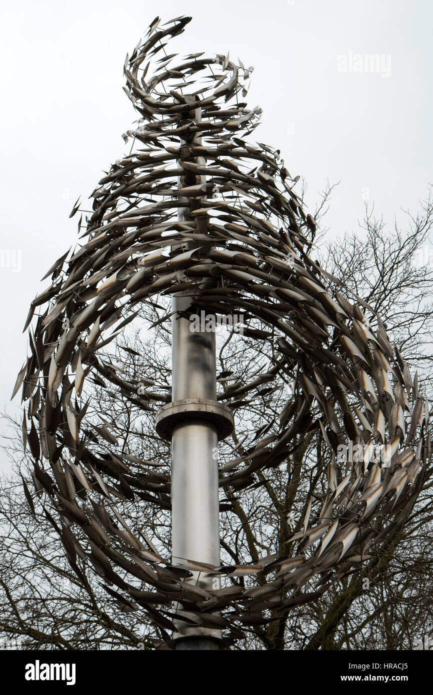 Northam Shoal. A sculpture by Tom Grimsey on public display outdoors in a car park in Northam, Southampton Stock Photo