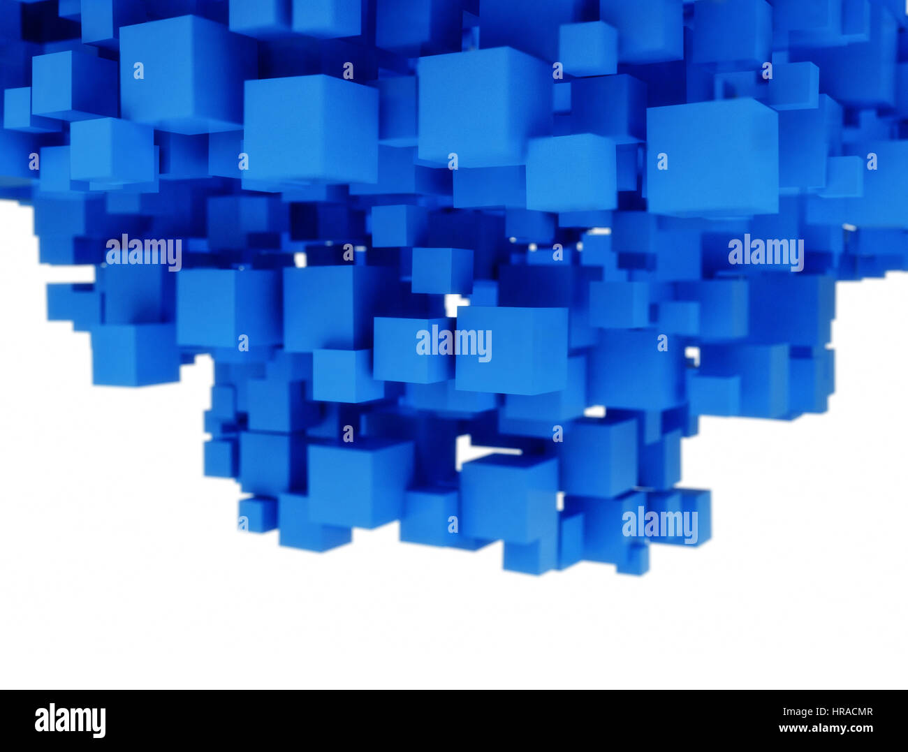 Abstract 3d digital blue cubes Stock Photo